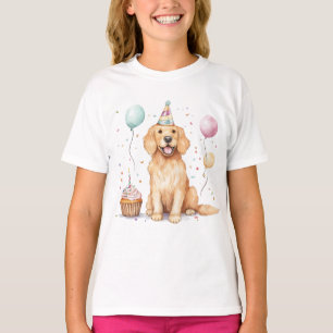 T-shirt Joyeux Anniversaire Golden Retriever Chien