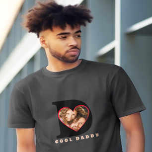 T-shirt Joyeux anniversaire, Keepsaké Photo Papa Heart Col
