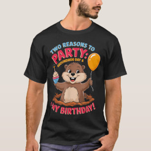 T-shirt Joyeux Anniversaire le jour de la marmotte 2025 Jo