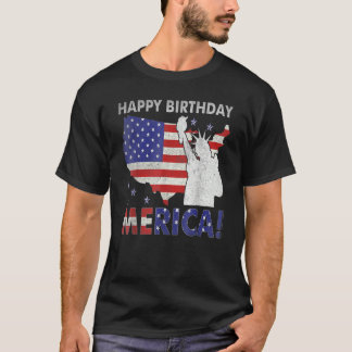 T-shirt Joyeux Anniversaire Merica Statue De Liberty Ameri
