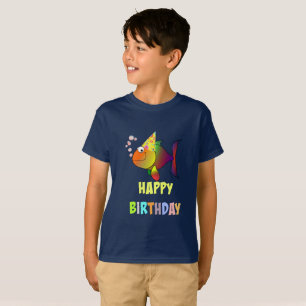 T-shirt Joyeux anniversaire, mignon et coloré poisson cari