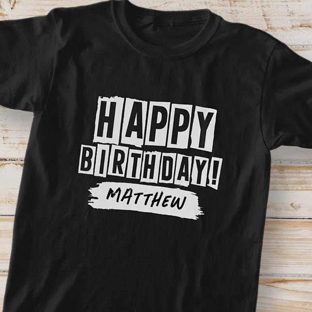 T-shirt Joyeux Anniversaire Moderne Jouer Amusant Simple S (Créateur téléchargé)