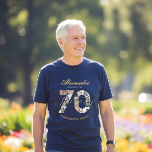 T-shirt Joyeux Anniversaire pour 70 Ans de Collage de Phot