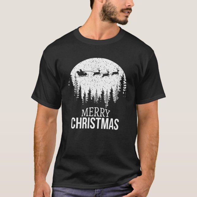 T-shirt Joyeux Arbre De Noël Neige Pour Hommes Femmes T Ch (Devant)