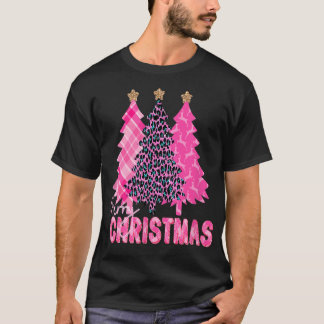 T-shirt Joyeux arbres roses de Noël