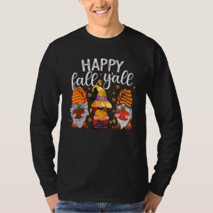 T-shirt Joyeux Automne à Tous Gnome Citrouille Automne Act