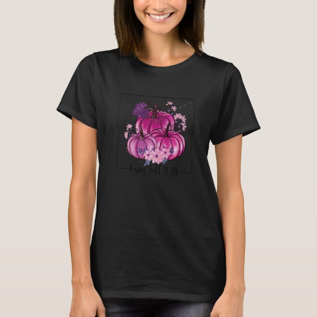 T-shirt Joyeux automne Yall Citrouille Leopard automne aut (Devant)
