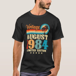 T-shirt Joyeux avec la famille Août 1984 38e anniversaire