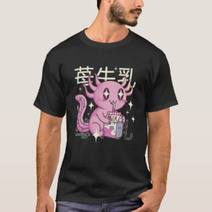 T-shirt Joyeux Axolotl Avec Lait De Fraise Ota Style Japon