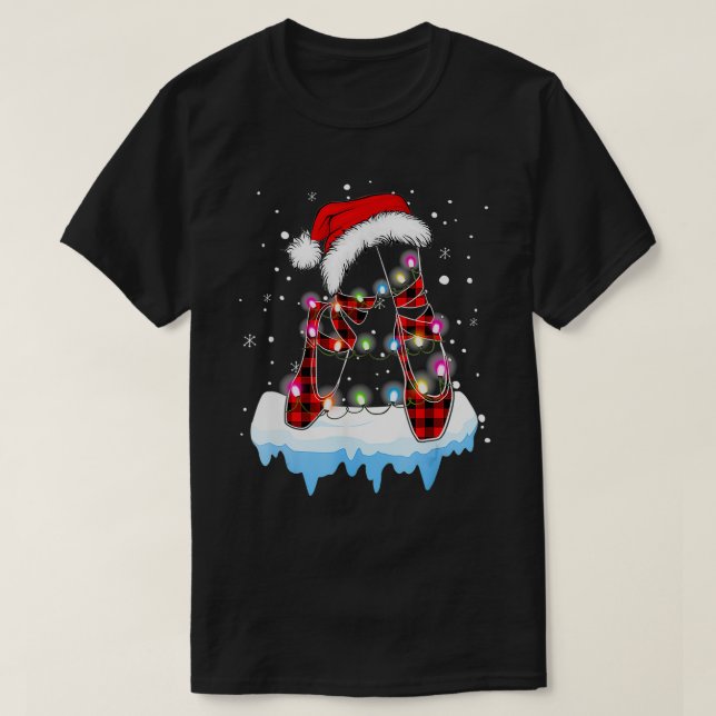 T-shirt Joyeux ballet de Noël danseuse Ballerina Père Noël (Design devant)