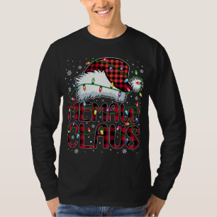 T-shirt Joyeux Buffalo de Noël Plaid Red Santa Hat Memaw