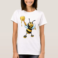 Joyeux Bumble Bee avec un Scoop de miel