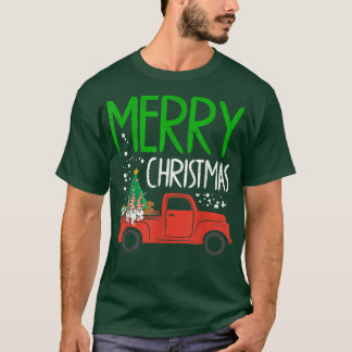 T-shirt Joyeux Camion de Noël Arbre de Noël Gnome Fête