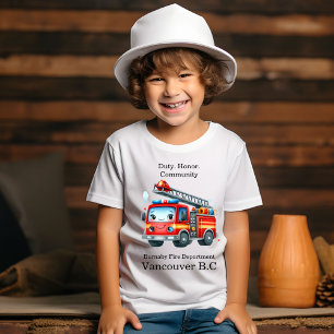 T-shirt Joyeux camion de pompier avec échelle !