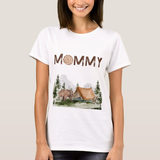 T-shirt Joyeux Camper Mountain Forest Bear Anniversaire ma (Devant)