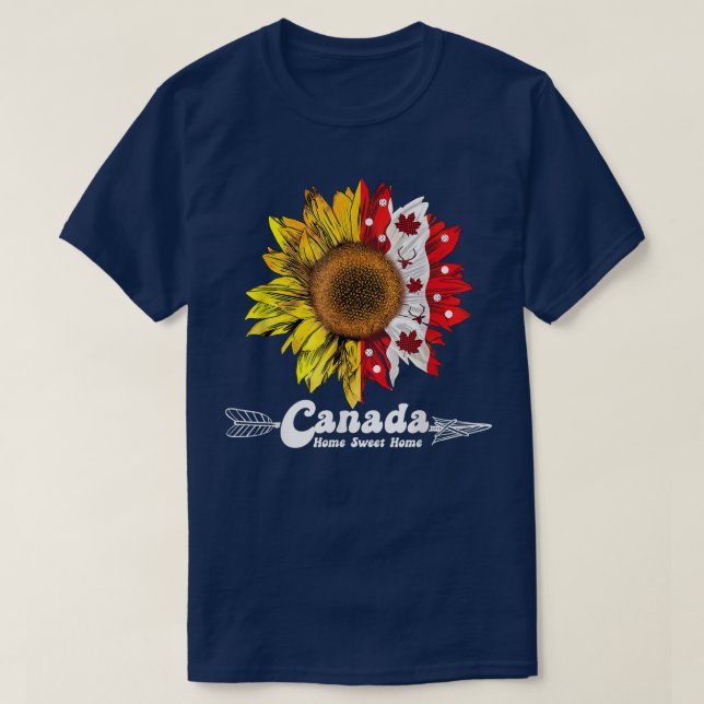 T-shirt Joyeux Canada Day Maple Sunflower 1er juillet Indé (Design devant)