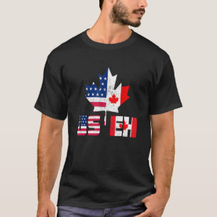 T-shirt Joyeux Canada Day Us Eh American Canadian Flag