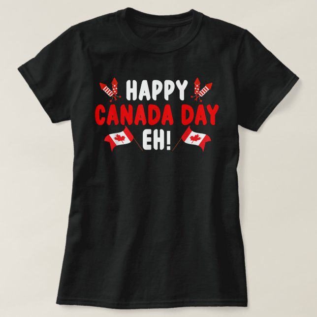 T-shirt Joyeux Canada Jour Eh Maple Leaf Canada Drapeau C (Design devant)