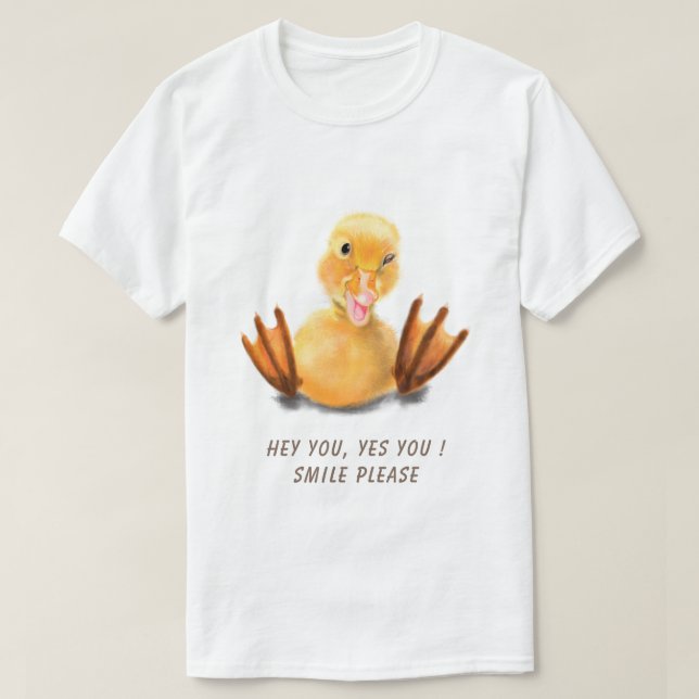 T-shirt Joyeux Canard Jaune Joué Wink - Ajouter un texte (Design devant)