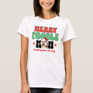 T-shirt Joyeux caniche Noël à maman