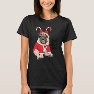 T-shirt Joyeux Carlin Party Joyeux Pugmas mignon Puggy vis