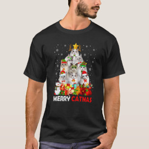 T-shirt Joyeux Cat Noël Maman Chat Papa Chat Noël Ragdoll
