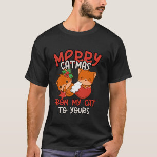 T-shirt Joyeux Catmas Amoureux des chats Chat Noël Humour