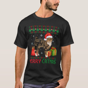 T-shirt Joyeux Catmas Chat Vilain Noël Manx Chat Papa