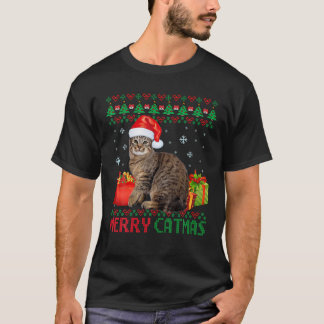 T-shirt Joyeux Catmas Chat Vilain Noël Pixi Bob Chat Maman