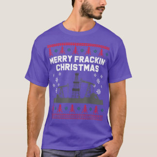 T-shirt Joyeux champ d'huile Fracking Noël Moche Noël Swea