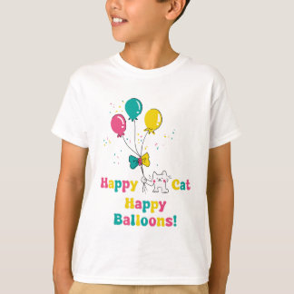 T-shirt Joyeux chat, Joyeux ballons ! 🎈 🐱