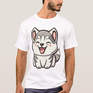 T-shirt Joyeux chien roux sibérien
