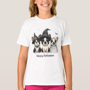 T-shirt Joyeux Chiens de Boston Terrier Halloween