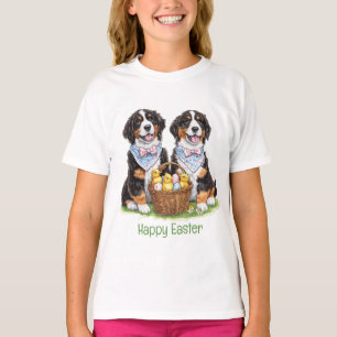 T-shirt Joyeux Chiens de montagne bernois de Pâques
