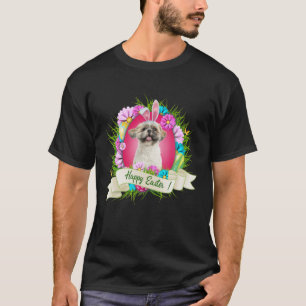 T-shirt Joyeux Chih Tzu de Pâques portant des oeufs d'ore