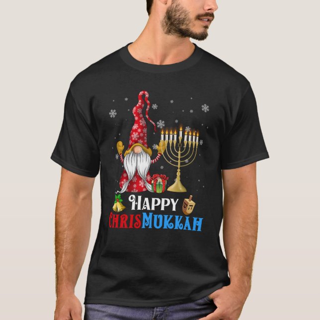 T-shirt Joyeux Chrismukkah Gnome Noël Hanoukka (Devant)