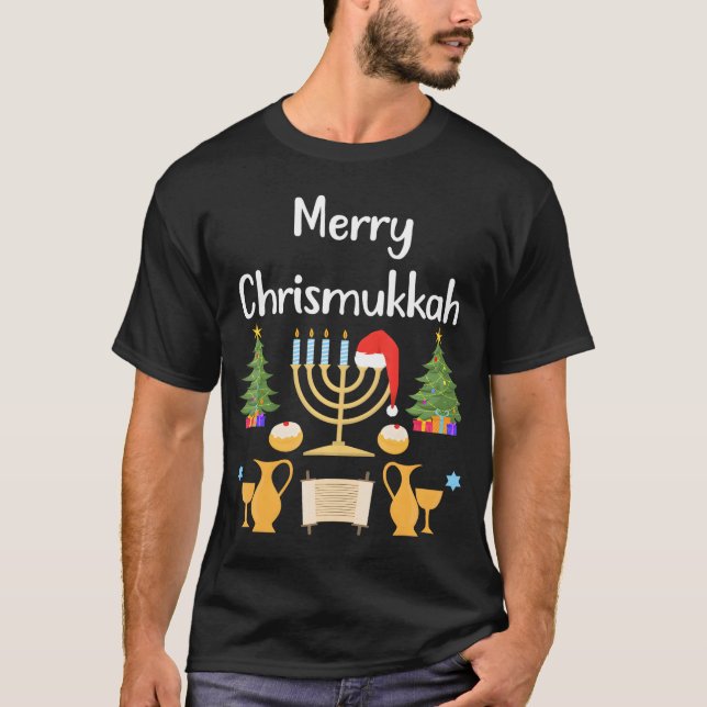 T-shirt Joyeux Chrismukkah Hanoukka Noël semi-juif (Devant)