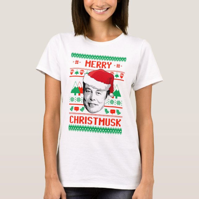 T-shirt Joyeux Christmusk UGLY CHRISTMAS SWEATER (Devant)