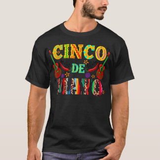 T-shirt Joyeux Cinco De Mayo Meican Guitare Fiesta Cactus 