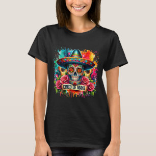 T-shirt Joyeux cinco de mayo mexicain chapeau mexicain crâ