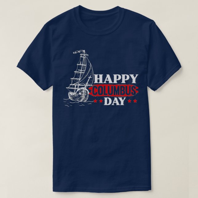 T-shirt Joyeux Columbus Day Christopher Columbus Italien N (Design devant)
