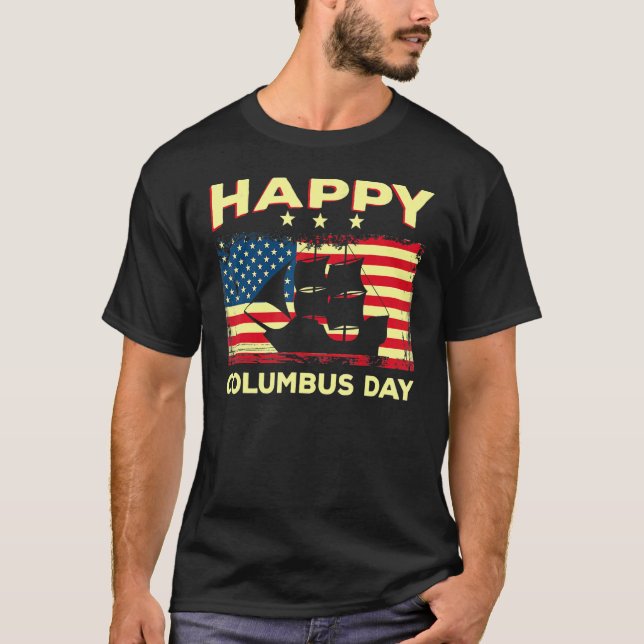 T-shirt Joyeux Columbus Day Discovery Italien Explorer (Devant)