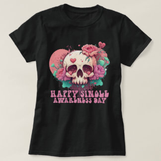 T-shirt Joyeux crâne de Valentines de la Journée de sensib
