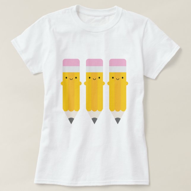 T-shirt Joyeux crayons Kawaii (Design devant)