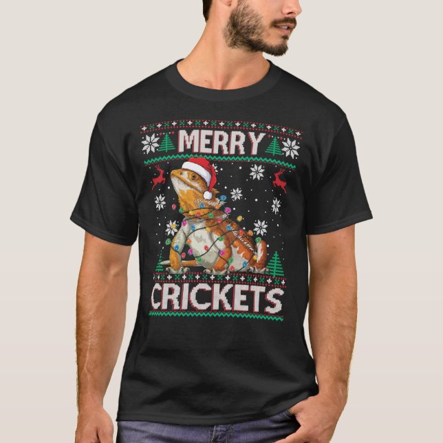 T-shirt Joyeux crickets Dragon Porté Pajama de Noël Ugl (Devant)