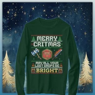 T-shirt Joyeux Critmas Loot Drop   Warrior laide