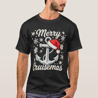 T-shirt Joyeux Cruisemas Ancre Chapeau de Père Noël Croisi