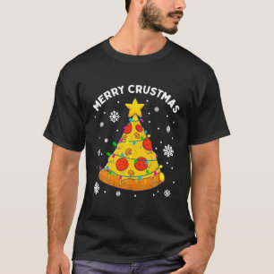 T-shirt Joyeux Crustmas Pizza Noël Arbre de Noël Cadeaux