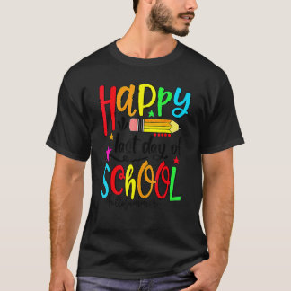 T-shirt Joyeux Dernier Jour De L'École Bonjour Summer Teac