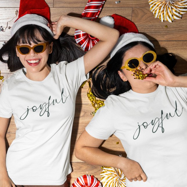 T-shirt Joyeux Élégant Script Vert (Créateur téléchargé)